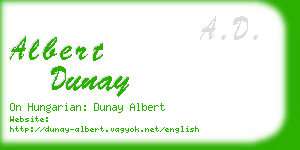 albert dunay business card